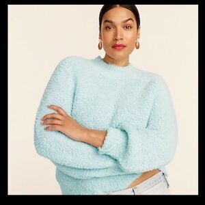 J Crew Cropped Fluffy Mock Neck Sweater NWT